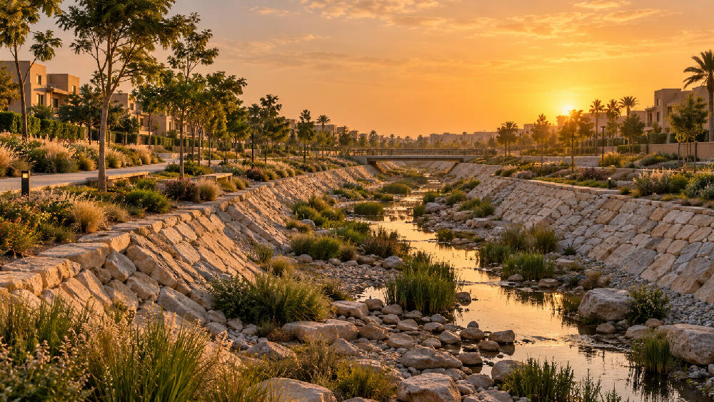 أعمال تأهيل وديان السيول – تصور إبداعي